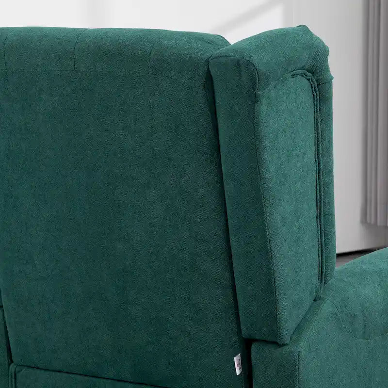 Poltrona di design moderna alta 29,3" con schienale alto verde scuro