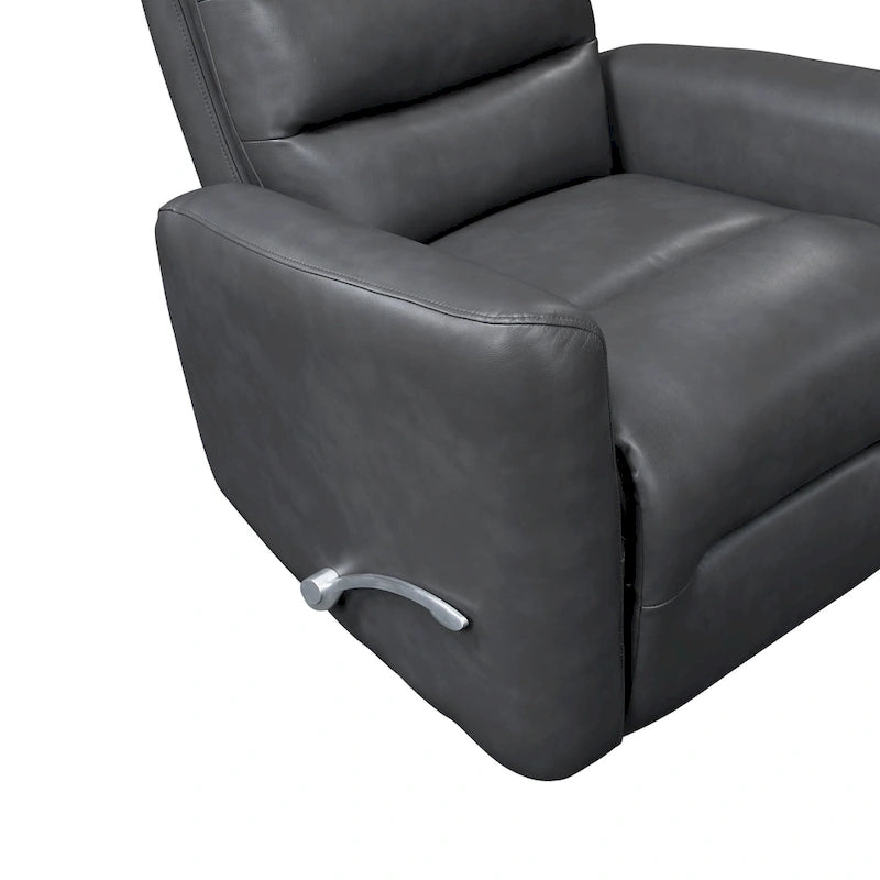 Poltrona Reclinabile Glider Girevole in Ecopelle Traspirante, Mobili di Lusso per Soggiorno, Poltrona Cinema