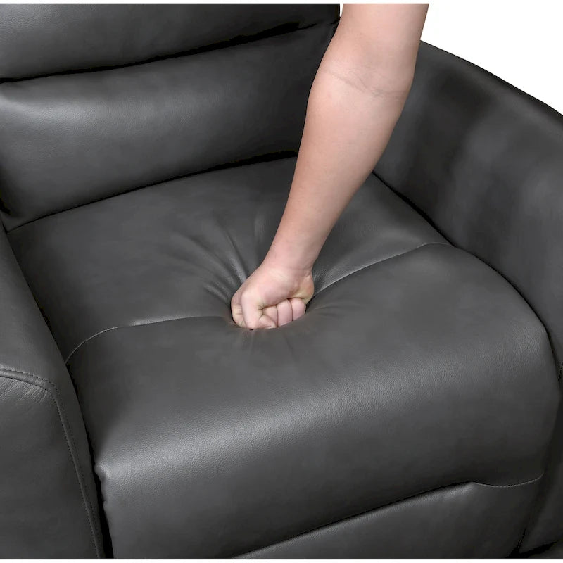 Poltrona Reclinabile Glider Girevole in Ecopelle Traspirante, Mobili di Lusso per Soggiorno, Poltrona Cinema