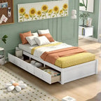 Letto a piattaforma in legno per letto singolo con 3 cassetti