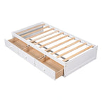 Letto a piattaforma in legno per letto singolo con 3 cassetti