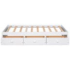 Letto a piattaforma in legno per letto singolo con 3 cassetti