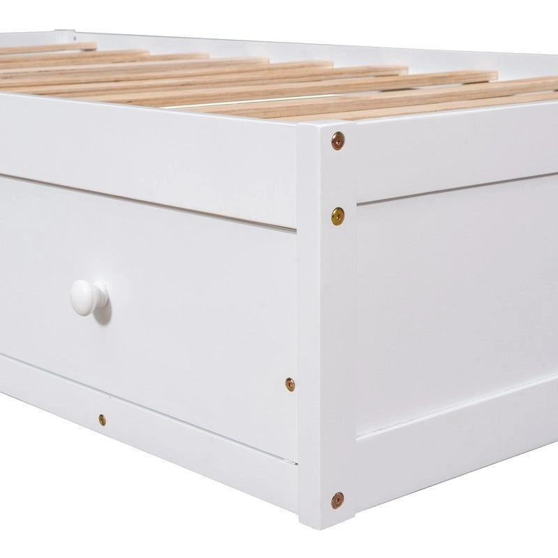 Letto a piattaforma in legno per letto singolo con 3 cassetti