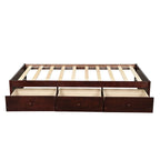 Letto a piattaforma in legno per letto singolo con 3 cassetti
