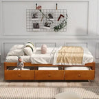 Letto a piattaforma in legno per letto singolo con 3 cassetti