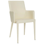 Sedia da pranzo moderna bianca Mid-Century - 23,6 L x 21,6 P x 35,5 A - 24Lx22Px36A