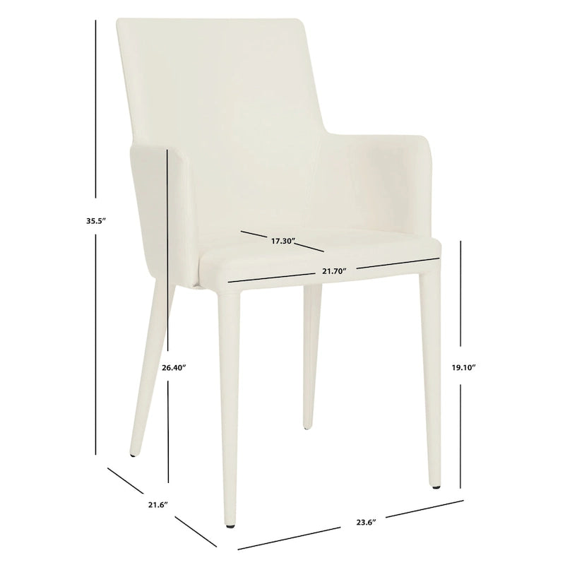 Sedia da pranzo moderna bianca Mid-Century - 23,6 L x 21,6 P x 35,5 A - 24Lx22Px36A