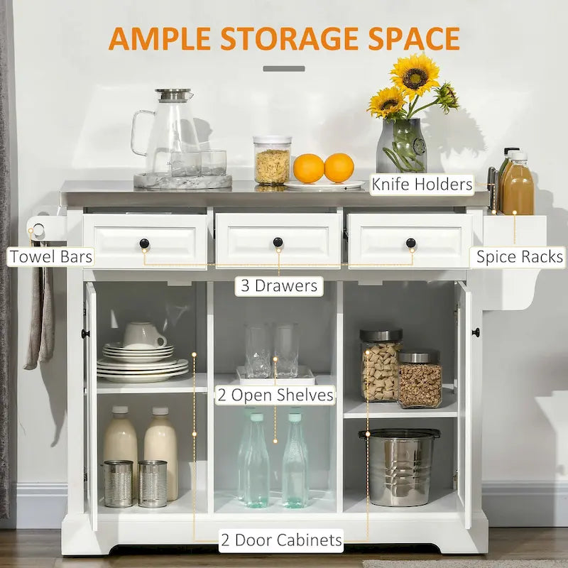 Carrello da cucina con ripiani contenitori (sgabello non incluso)