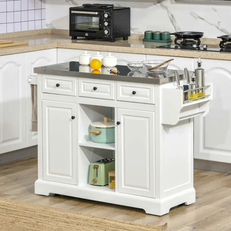 Carrello da cucina con ripiani contenitori (sgabello non incluso)