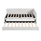 Divano letto singolo in lino con letto estraibile e design semi-chiuso