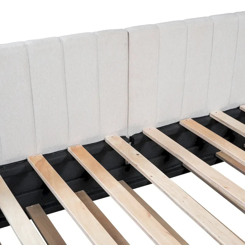 Divano letto singolo in lino con letto estraibile e design semi-chiuso