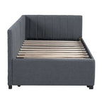 Divano letto singolo in lino con letto estraibile e design semi-chiuso