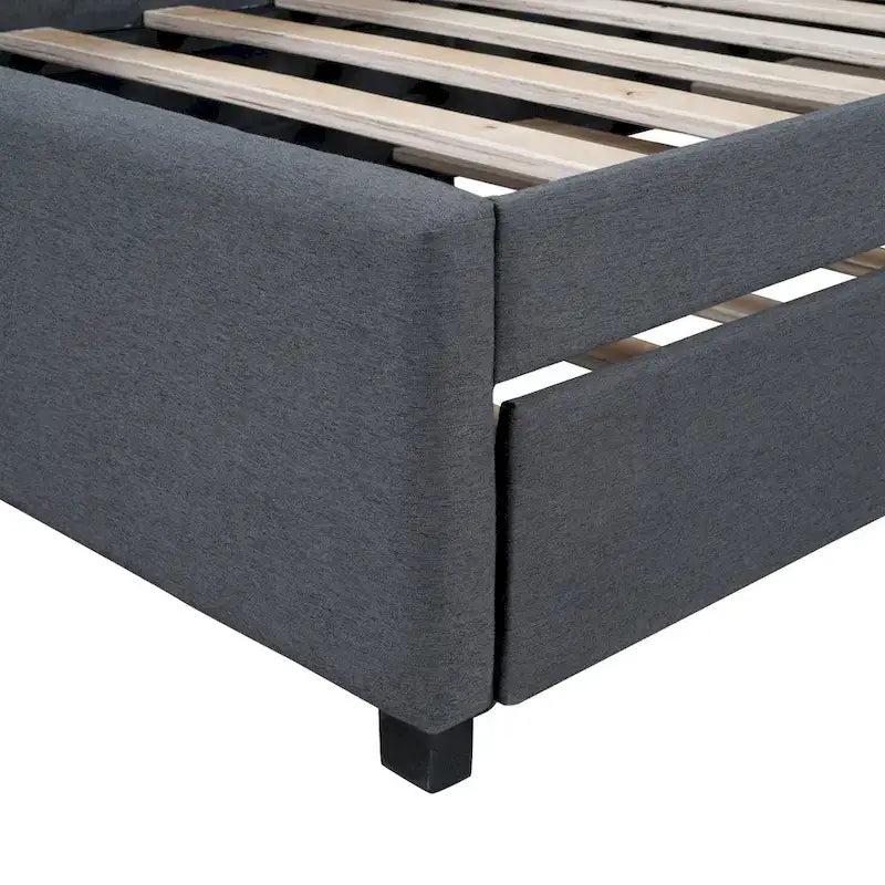 Divano letto singolo in lino con letto estraibile e design semi-chiuso