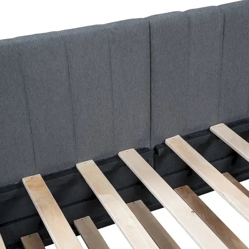Divano letto singolo in lino con letto estraibile e design semi-chiuso