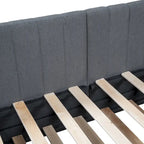 Divano letto singolo in lino con letto estraibile e design semi-chiuso