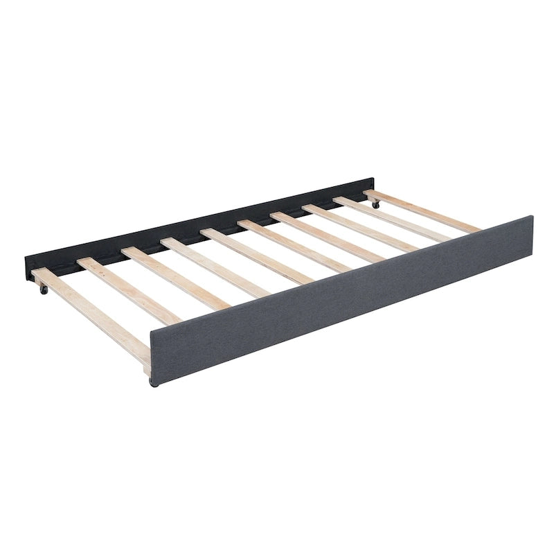 Divano letto singolo in lino con letto estraibile e design semi-chiuso