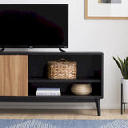 Mobile TV Moderno di Metà Secolo per TV fino a 65" con Ante Scorrevoli e Foro Passacavi