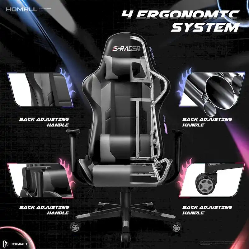 Sedia ergonomica da ufficio/gaming girevole regolabile in similpelle