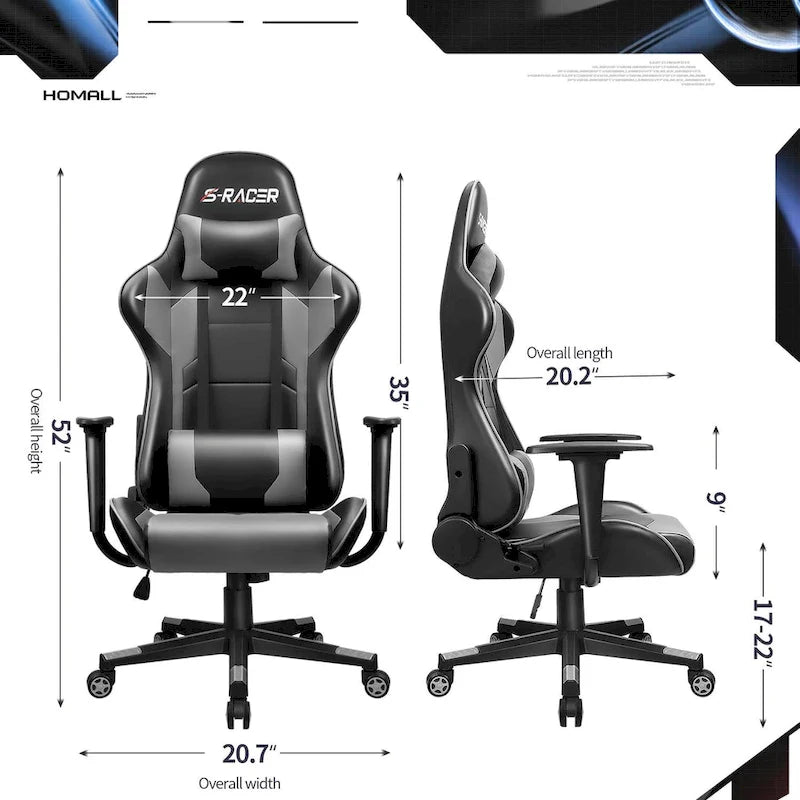 Sedia ergonomica da ufficio/gaming girevole regolabile in similpelle