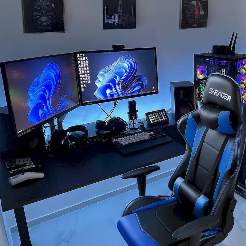Sedia ergonomica da ufficio/gaming girevole regolabile in similpelle
