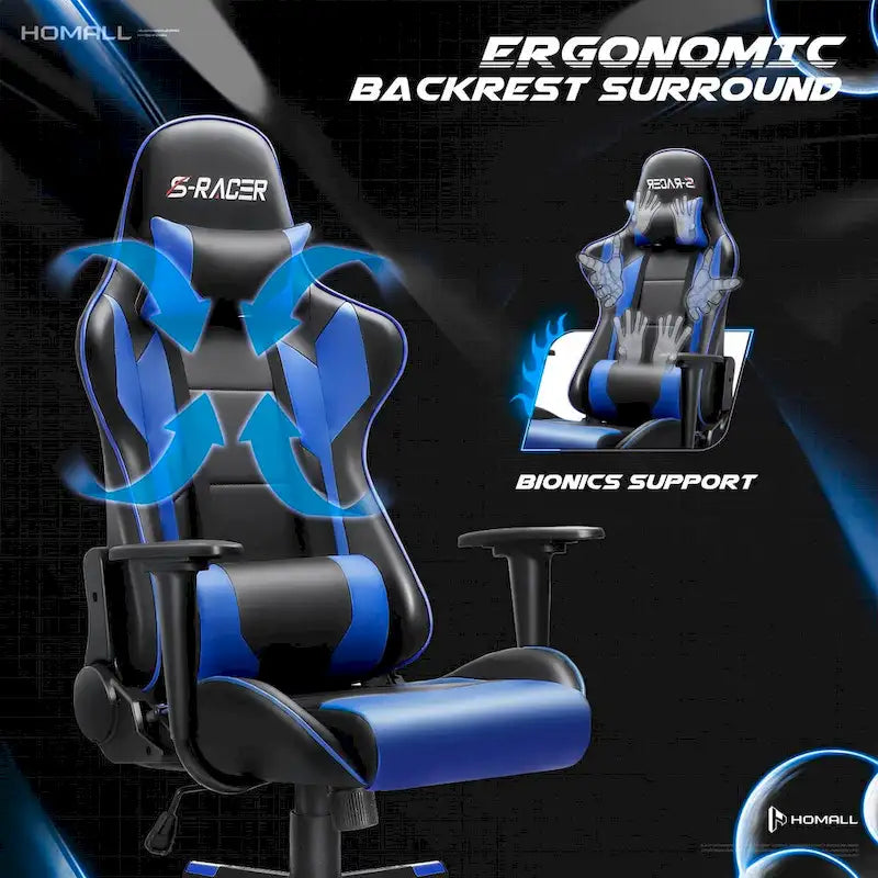 Sedia ergonomica da ufficio/gaming girevole regolabile in similpelle