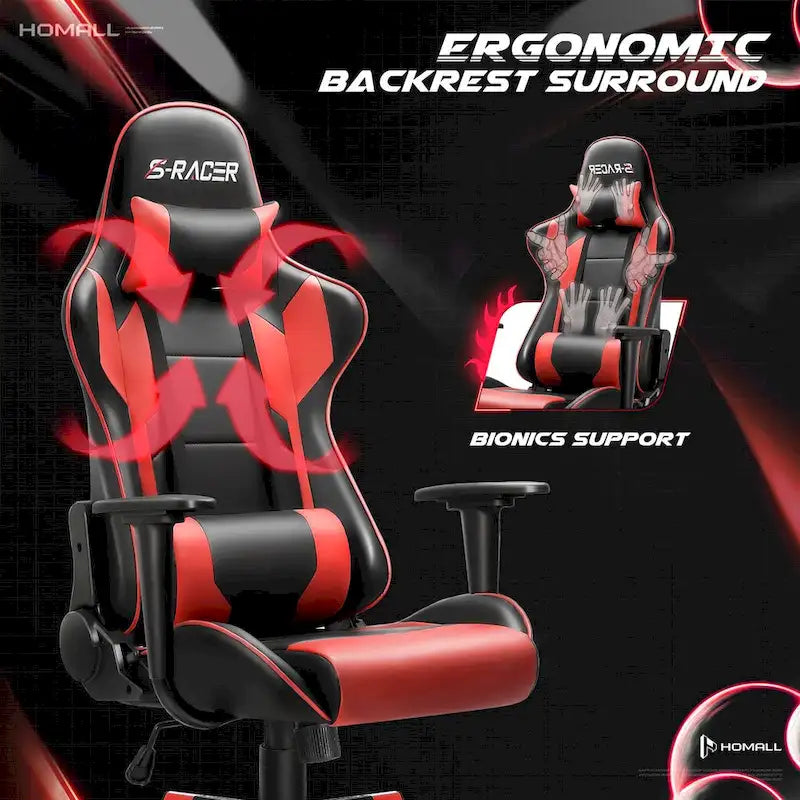 Sedia ergonomica da ufficio/gaming girevole regolabile in similpelle