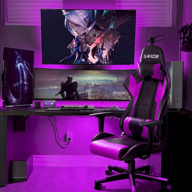 Sedia ergonomica da ufficio/gaming girevole regolabile in similpelle