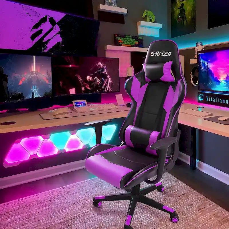 Sedia ergonomica da ufficio/gaming girevole regolabile in similpelle