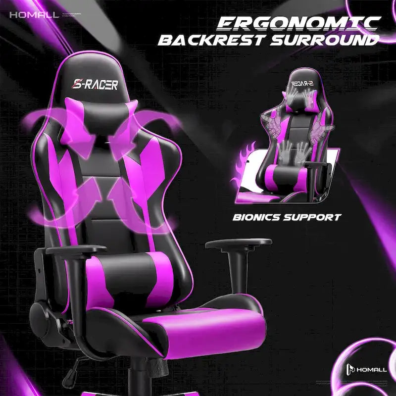Sedia ergonomica da ufficio/gaming girevole regolabile in similpelle
