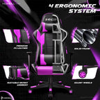 Sedia ergonomica da ufficio/gaming girevole regolabile in similpelle