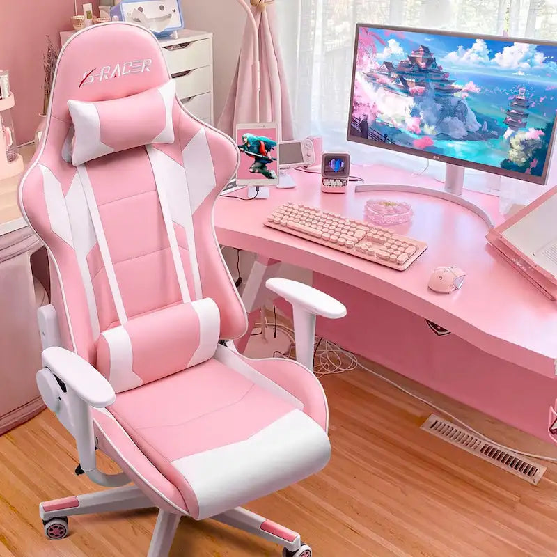Sedia ergonomica da ufficio/gaming girevole regolabile in similpelle