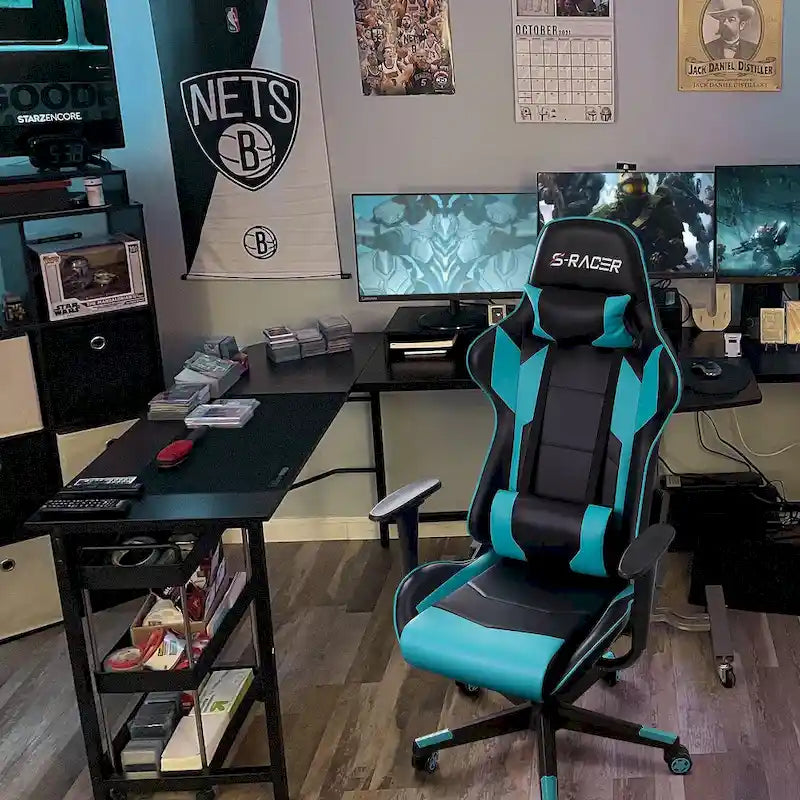 Sedia ergonomica da ufficio/gaming girevole regolabile in similpelle