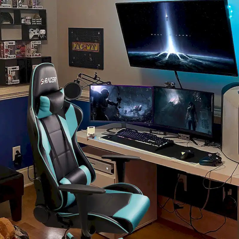 Sedia ergonomica da ufficio/gaming girevole regolabile in similpelle