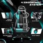 Sedia ergonomica da ufficio/gaming girevole regolabile in similpelle