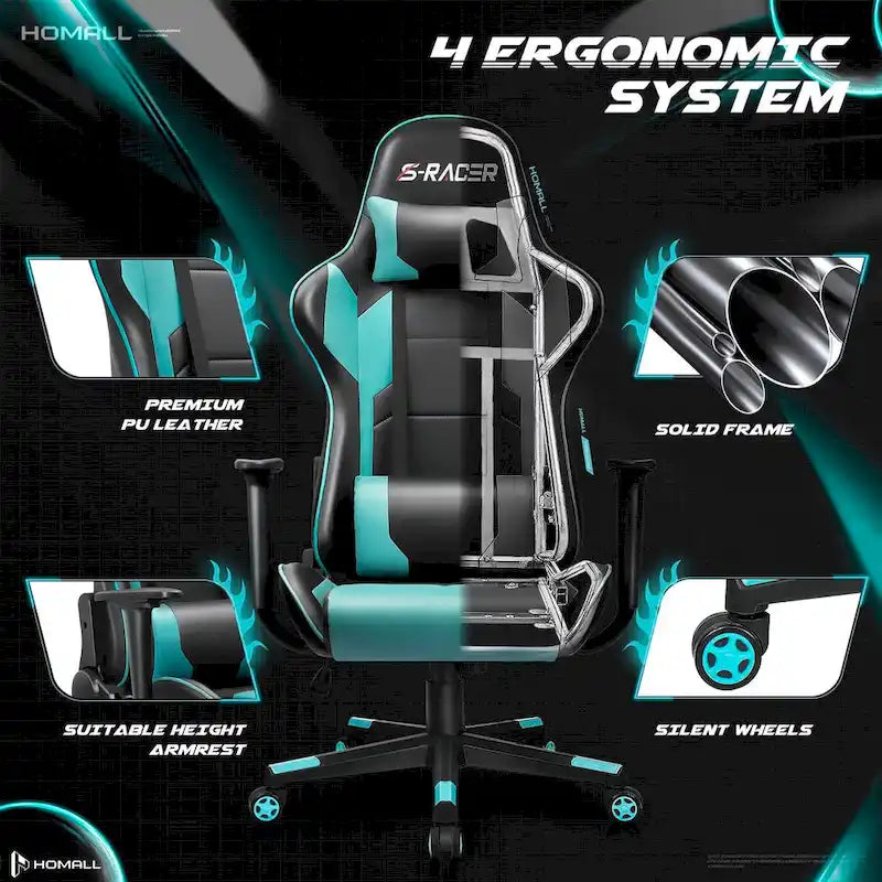 Sedia ergonomica da ufficio/gaming girevole regolabile in similpelle