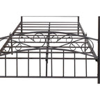 Struttura Letto a Baldacchino in Metallo con Testiera e Pediera Ornate in Stile Europeo, in Robusto Acciaio, Adatta al Tuo Materasso, Facile Fai-da-te