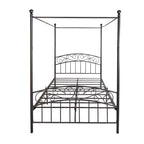 Struttura Letto a Baldacchino in Metallo con Testiera e Pediera Ornate in Stile Europeo, in Robusto Acciaio, Adatta al Tuo Materasso, Facile Fai-da-te