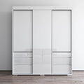 Armadio a 3 ante in vetro da 180 cm, stile moderno