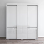 Armadio a 3 ante in vetro da 180 cm, stile moderno