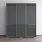 Armadio a 3 ante in vetro da 180 cm, stile moderno