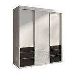 Armadio a 3 ante in vetro da 180 cm, stile moderno