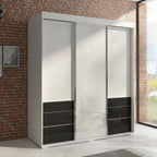Armadio a 3 ante in vetro da 180 cm, stile moderno