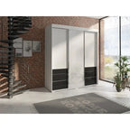 Armadio a 3 ante in vetro da 180 cm, stile moderno