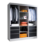 Armadio a 3 ante in vetro da 180 cm, stile moderno