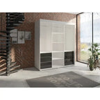 Armadio a 3 ante in vetro da 180 cm, stile moderno