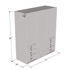 Armadio a 3 ante in vetro da 180 cm, stile moderno