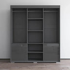 Armadio a 3 ante in vetro da 180 cm, stile moderno
