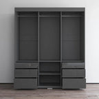 Armadio a 3 ante in vetro da 180 cm, stile moderno