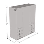 Armadio a 3 ante in vetro da 180 cm, stile moderno