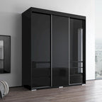 Armadio a 3 ante in vetro da 180 cm, stile moderno
